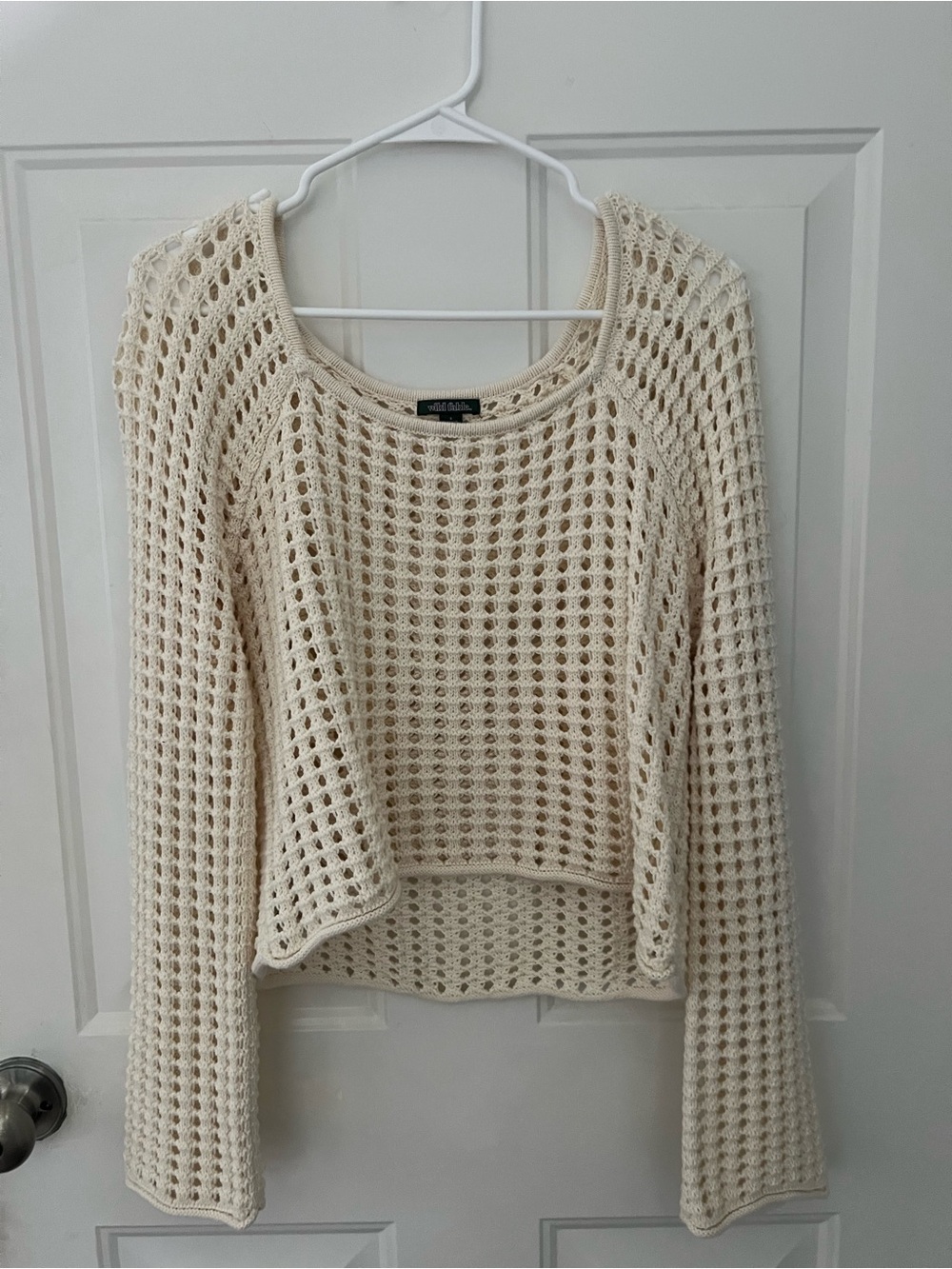 Cream Open-Knit Sweater